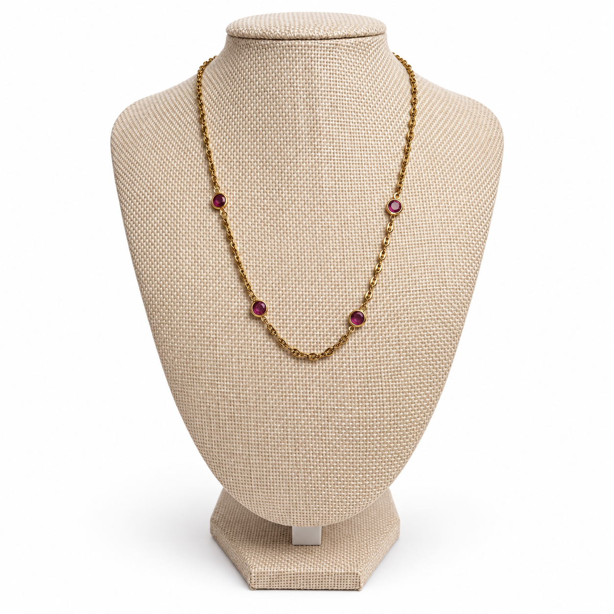 Collar Cristales Fucsia