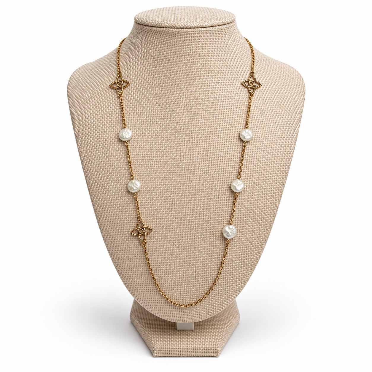 Collar Dorado con Detalles Nacarados