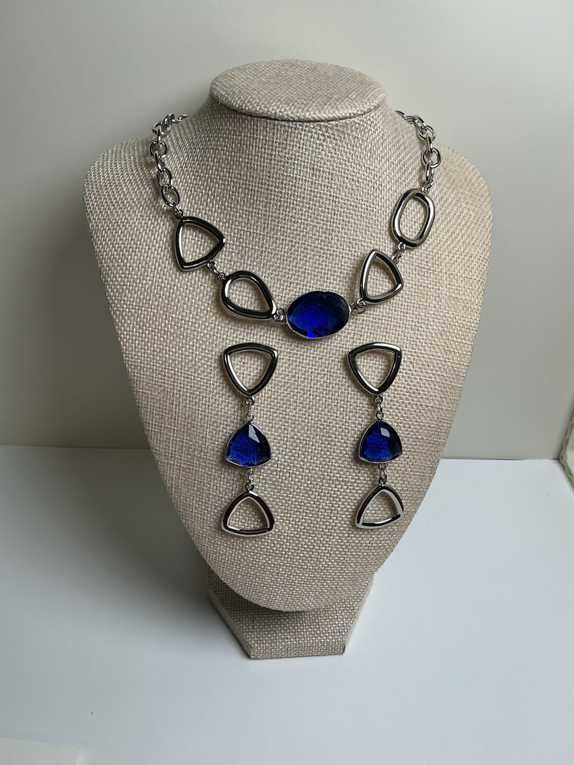 Set Geométrico Azul Real
